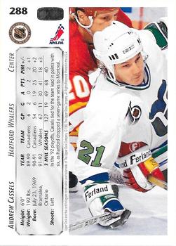 1992-93 Upper Deck #288 Andrew Cassels Back