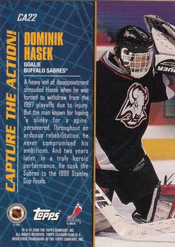1999-00 Stadium Club - Capture the Action #CA22 Dominik Hasek Back