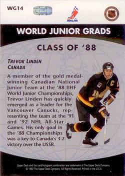 1992-93 Upper Deck - World Junior Grads #WG14 Trevor Linden Back