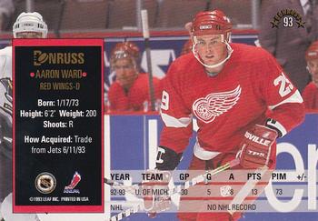 1993-94 Donruss #93 Aaron Ward Back