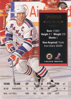 1993-94 Donruss #222 Mark Messier Back