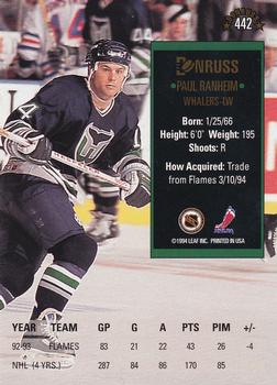 1993-94 Donruss #442 Paul Ranheim Back