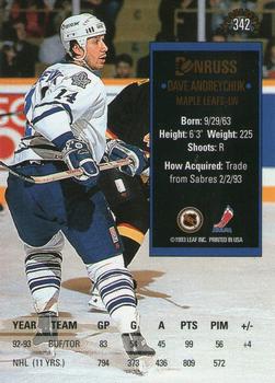1993-94 Donruss #342 Dave Andreychuk Back
