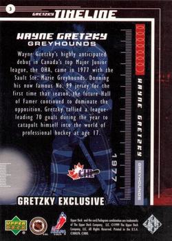 1999-00 Upper Deck - Gretzky Exclusive #3 Wayne Gretzky Back