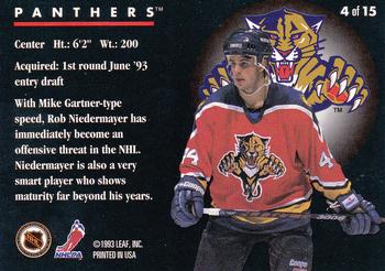 1993-94 Donruss - Rated Rookies #4 Rob Niedermayer Back