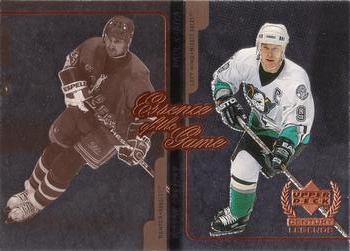 1999-00 Upper Deck Century Legends - Essence of the Game #E1 Wayne Gretzky / Paul Kariya Front