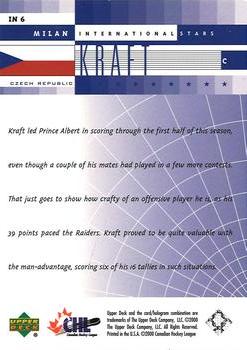 1999-00 Upper Deck Prospects - International Stars #IN6 Milan Kraft Back