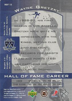 1999-00 Upper Deck Wayne Gretzky - Hall of Fame Career #HOF13 Wayne Gretzky Back