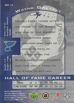 1999-00 Upper Deck Wayne Gretzky - Hall of Fame Career #HOF22 Wayne Gretzky Back