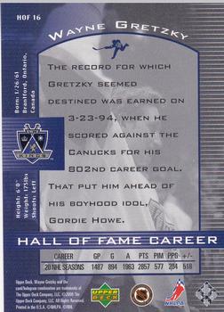 1999-00 Upper Deck Wayne Gretzky - Hall of Fame Career #HOF16 Wayne Gretzky Back