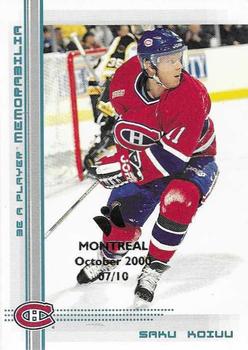 2000-01 Be a Player Memorabilia - Montreal Olympic Stadium Show Blue #151 Saku Koivu Front