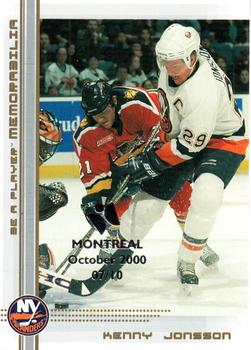 2000-01 Be a Player Memorabilia - Montreal Olympic Stadium Show Gold #150 Kenny Jonsson Front