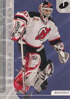 2000-01 Be a Player Signature Series - He Shoots-He Scores Points #NNO Martin Brodeur Front