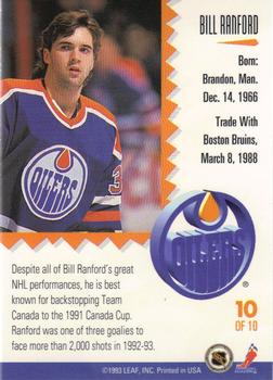 1993-94 Leaf - Painted Warriors #10 Bill Ranford Back