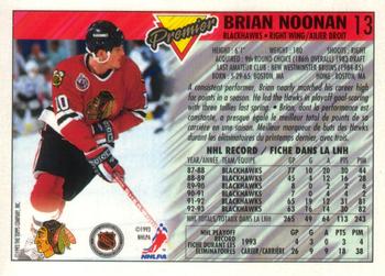 1993-94 O-Pee-Chee Premier #13 Brian Noonan Back