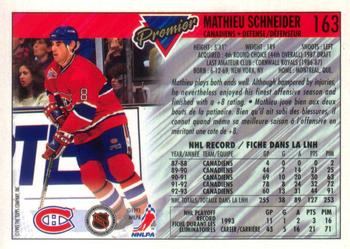 1993-94 O-Pee-Chee Premier #163 Mathieu Schneider Back