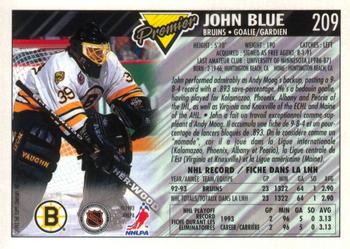 1993-94 O-Pee-Chee Premier #209 John Blue Back