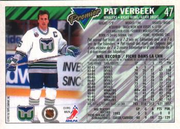 1993-94 O-Pee-Chee Premier #47 Pat Verbeek Back