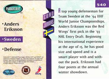 1993-94 Parkhurst #540 Anders Eriksson Back