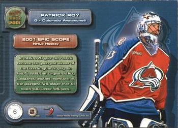 2000-01 Pacific Paramount - Epic Scope #6 Patrick Roy Back