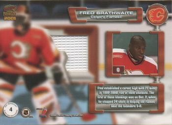 2000-01 Pacific Paramount - Glove Side Net-Fusions #4 Fred Brathwaite Back