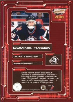 2000-01 Pacific Revolution - HD NHL #5 Dominik Hasek Back