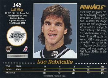 1993-94 Pinnacle #145 Luc Robitaille Back