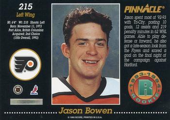 1993-94 Pinnacle #215 Jason Bowen Back