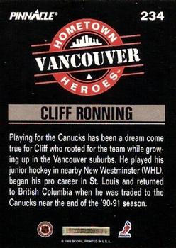 1993-94 Pinnacle #234 Cliff Ronning Back