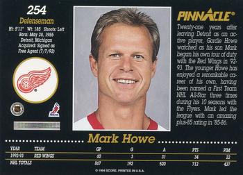 1993-94 Pinnacle #254 Mark Howe Back