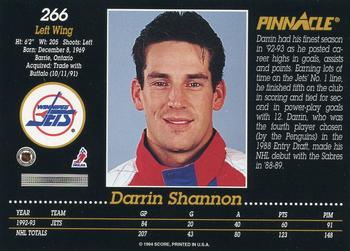 1993-94 Pinnacle #266 Darrin Shannon Back