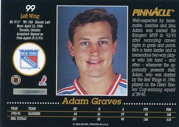 1993-94 Pinnacle #99 Adam Graves Back