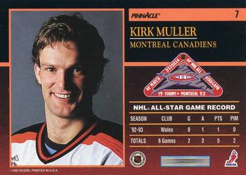 1993-94 Score - Pinnacle All-Stars U.S. #7 Kirk Muller Back