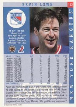 1993-94 Score #112 Kevin Lowe Back