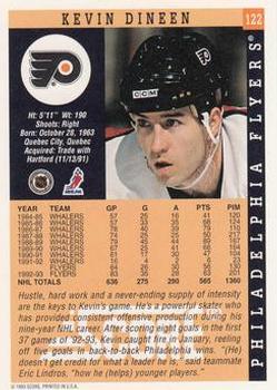 1993-94 Score #122 Kevin Dineen Back