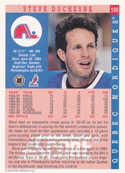 1993-94 Score #190 Steve Duchesne Back