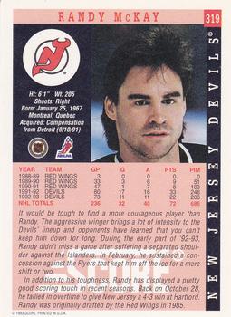 1993-94 Score #319 Randy McKay Back