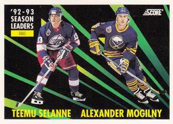 1993-94 Score #477 Teemu Selanne / Alexander Mogilny Front
