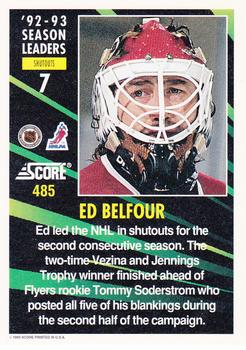 1993-94 Score #485 Ed Belfour Back