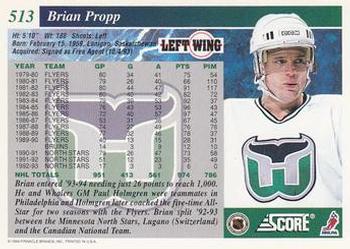 1993-94 Score #513 Brian Propp Back