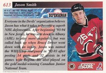 1993-94 Score #613 Jason Smith Back