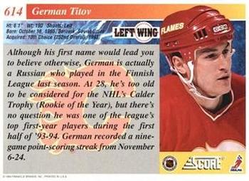 1993-94 Score #614 German Titov Back