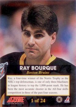 1993-94 Score - The Franchise #1 Ray Bourque Back