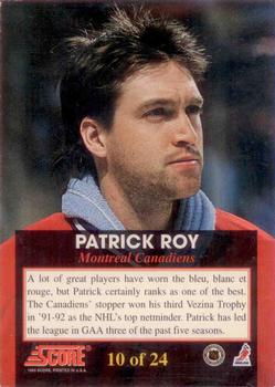 1993-94 Score - The Franchise #10 Patrick Roy Back
