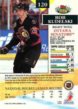1993-94 Stadium Club #120 Bob Kudelski Back