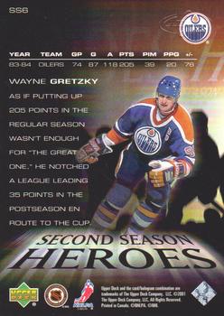 2000-01 Upper Deck Heroes - Second Season Heroes #SS6 Wayne Gretzky Back