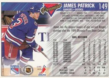 1993-94 Topps Premier #149 James Patrick Back