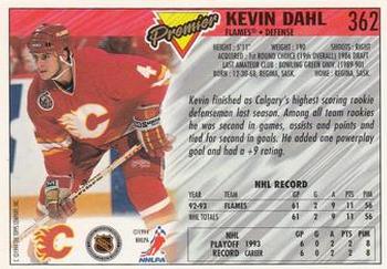 1993-94 Topps Premier #362 Kevin Dahl Back