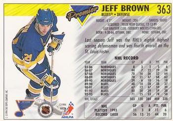 1993-94 Topps Premier #363 Jeff Brown Back