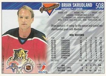 1993-94 Topps Premier #508 Brian Skrudland Back